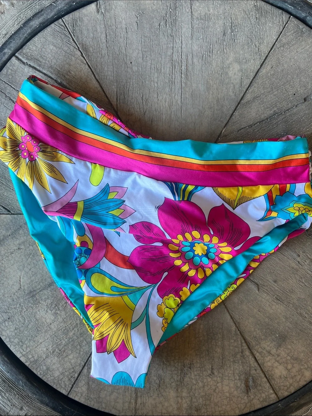 Vibrant Floral Bikini Bottoms - Multicolor Size 12 B35